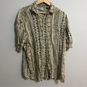Pierre Cardin Vintage Patterned Short Sleeve Shirt